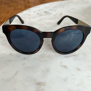 Tory Burch Matte Tortoise Round Sunglasses